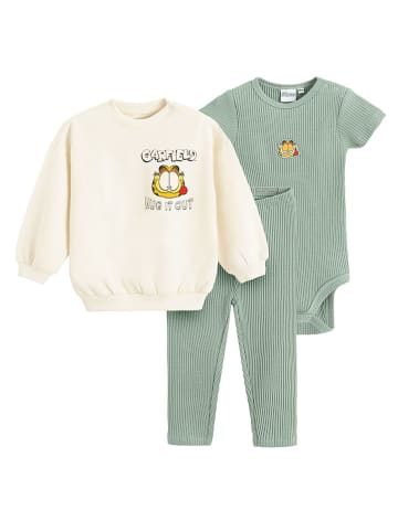 COOL CLUB 3tlg. Outfit in Grün/ Creme