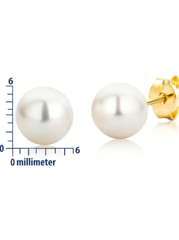 Diamant Exquis Perlen-Ohrstecker in Weiß