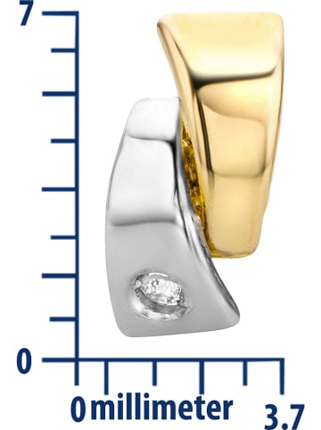 Diamant Exquis Weißgold-/ Gold-Ohrstecker mit Diamanten