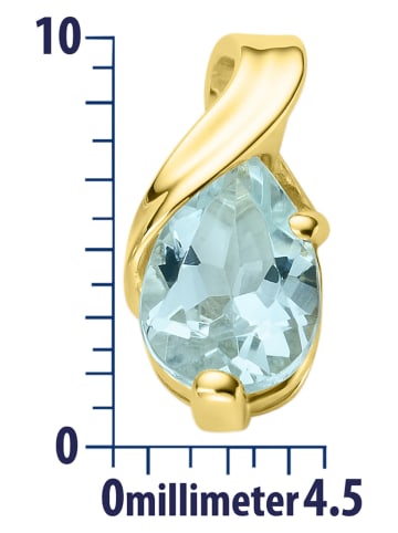 Diamant Exquis Złote kolczyki-wkrętki z akwamarynami