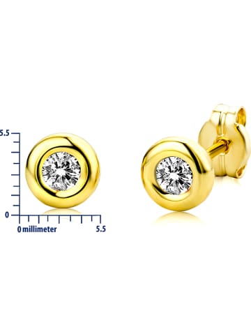 Revoni Gouden oorstekers met zirkonia's
