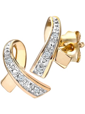 Revoni Gouden oorstekers met diamanten