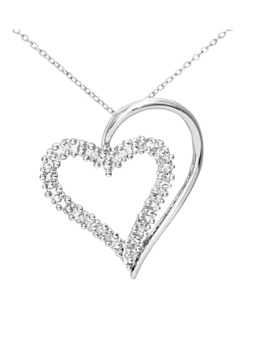 Diamant Exquis Weißgold-Halskette mit Anhänger - (L)46 cm