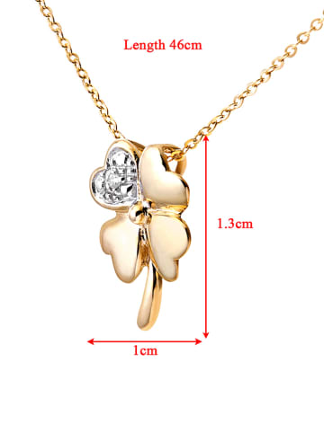 Revoni Złoty naszyjnik z diamentową zawieszką - dł. 46 cm