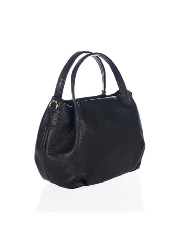 Lia Biassoni Leren handtas "Taro" zwart - (B)28 x (H)25 x (D)18 cm