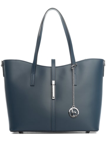 Lia Biassoni Leren schoudertas "Parma" donkerblauw - (B)40 x (H)27 x (D)14 cm