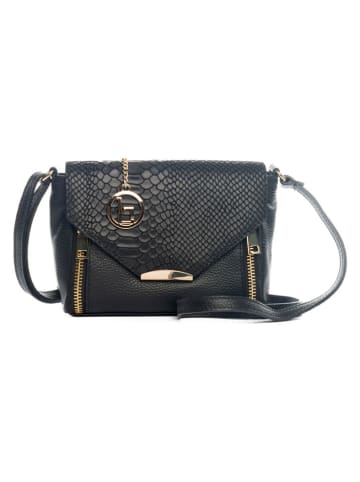 Lia Biassoni Leder-Umhängetasche "Gorgone" in Schwarz - (B)20 x (H)16 x (T)6 cm