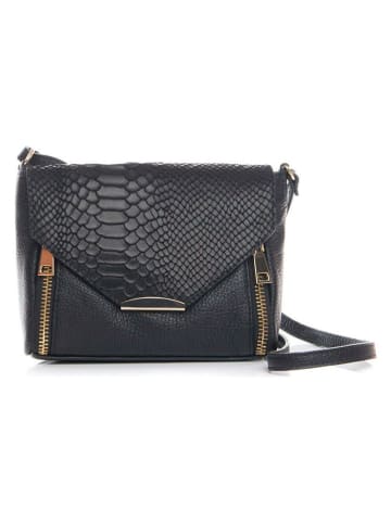 Lia Biassoni Leren schoudertas "Gorgone" zwart - (B)20 x (H)16 x (D)6 cm