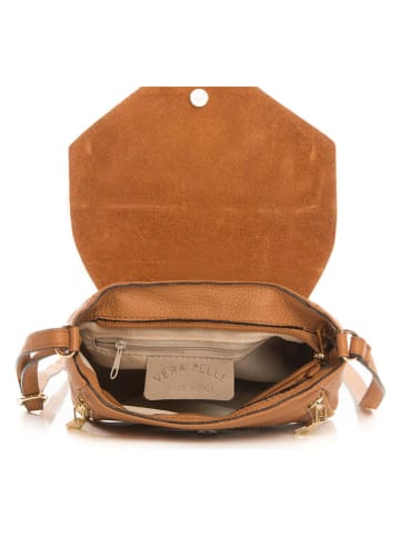 Lia Biassoni Skórzana torebka "Gorgone" w kolorze jasnobrązowym - 20 x 16 x 6 cm