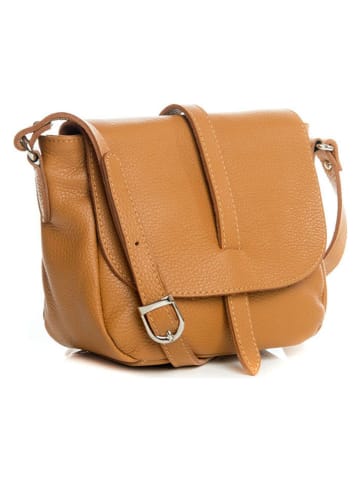 Lia Biassoni Skórzana torebka "Mella" w kolorze jasnobrązowym - 24 x 20 x 9 cm