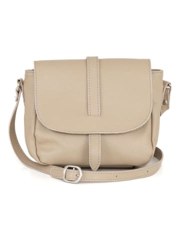 Lia Biassoni Skórzana torebka "Mella" w kolorze beżowym - 24 x 20 x 9 cm
