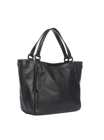 Lia Biassoni Leren schoudertas "Alserio" zwart - (B)42 x (H)26 x (D)14 cm