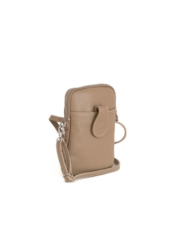 Lia Biassoni Leren smartphonetas "Paglia" beige - (B)15 x (H)20 x (D)1 cm