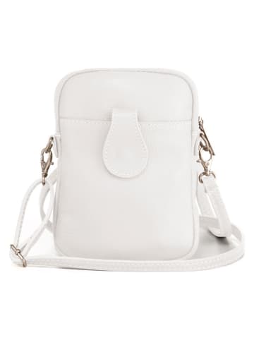 Lia Biassoni Leren smartphonetas "Paglia" wit - (B)15 x (H)20 x (D)1 cm