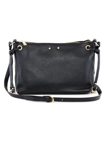 Lia Biassoni Leder-Umhängetasche "Arroscia" in Schwarz - (B)27 x (H)18 x (T)10 cm