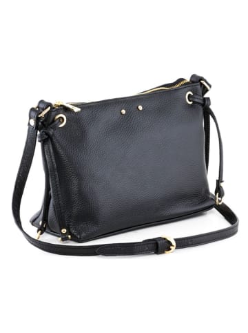 Lia Biassoni Leren schoudertas "Arroscia" zwart - (B)27 x (H)18 x (D)10 cm