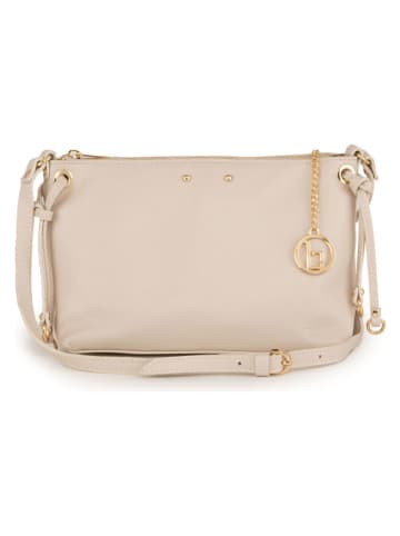 Lia Biassoni Leder-Umhängetasche "Arroscia" in Beige - (B)27 x (H)18 x (T)10 cm