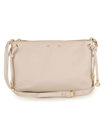 Lia Biassoni Leder-Umhängetasche "Arroscia" in Beige - (B)27 x (H)18 x (T)10 cm