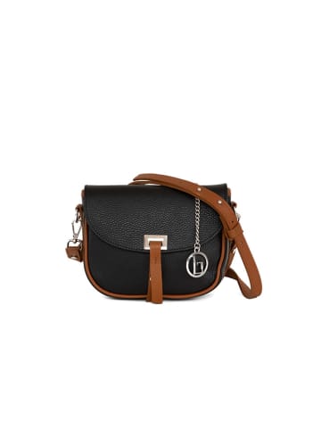 Lia Biassoni Leren schoudertas "Neva" zwart - (B)20 x (H)16 x (D)6 cm