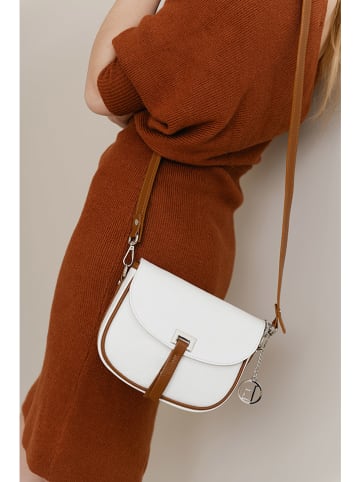 Lia Biassoni Leren schoudertas "Neva" wit - (B)20 x (H)16 x (D)6 cm
