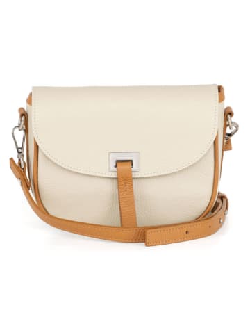 Lia Biassoni Leren schoudertas "Neva" beige - (B)20 x (H)16 x (D)6 cm