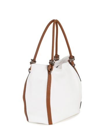 Lia Biassoni Leren schoudertas "Merula" wit - (B)32 x (H)28 x (D)14 cm