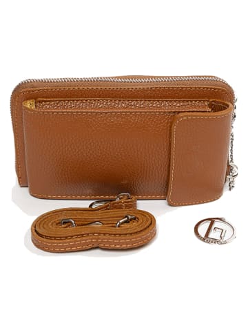 Lia Biassoni Leren smartphonetas "Cerca" cognackleurig - (B)11 x (H)19 x (D)4 cm