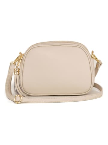 Lia Biassoni Leder-Umhängetasche "Flumendosa" in Beige - (B)23 x (H)17 x (T)7 cm