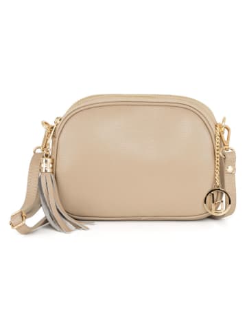Lia Biassoni Leder-Umhängetasche "Flumendosa" in Beige - (B)23 x (H)17 x (T)7 cm