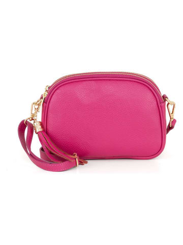 Lia Biassoni Leder-Umhängetasche "Flumendosa" in Pink - (B)23 x (H)17 x (T)7 cm
