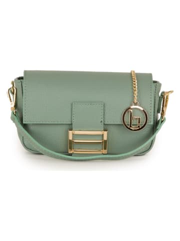 Lia Biassoni Leder-Henkeltasche "Tagliamento" in Grün - (B)22 x (H)15 x (T)6 cm