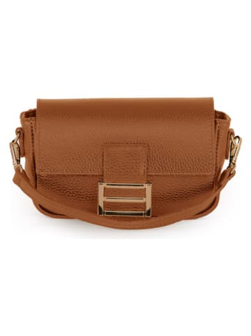 Lia Biassoni Leder-Henkeltasche "Tagliamento" in Hellbraun - (B)22 x (H)15 x (T)6 cm