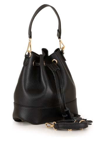 Lia Biassoni Leren handtas "Torbido" zwart - (B)19 x (H)22 x (D)12 cm