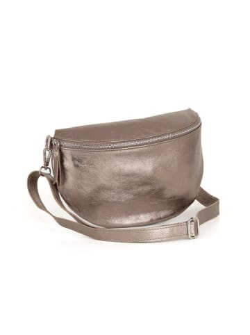 Lia Biassoni Leder-Gürteltasche "Scaffaiolo" in Champagne - (B)31 x (H)20 x (T)1 cm
