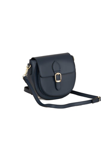 Lia Biassoni Leren schoudertas "Accesa" donkerblauw - (B)24 x (H)18 x (D)12 cm