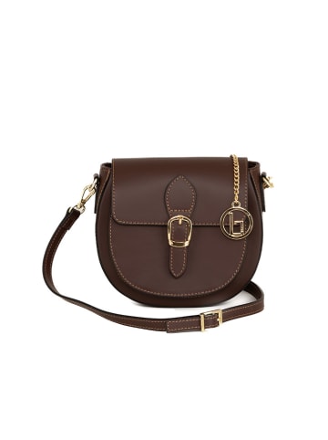 Lia Biassoni Leren schoudertas "Accesa" bruin - (B)24 x (H)18 x (D)12 cm