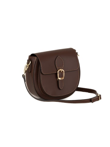 Lia Biassoni Leren schoudertas "Accesa" bruin - (B)24 x (H)18 x (D)12 cm