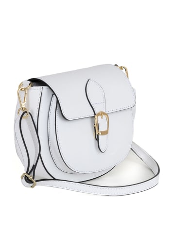 Lia Biassoni Leren schoudertas "Accesa" wit - (B)24 x (H)18 x (D)12 cm