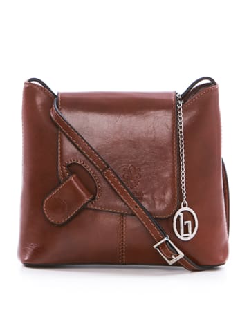 Lia Biassoni Leren schoudertas bruin - (B)24 x (H)20 x (D)6,5 cm