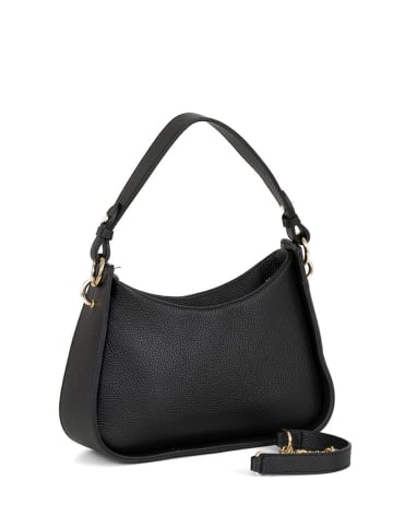 Lia Biassoni Leren schoudertas "Barbellino" zwart - (B)27.5 x (H)14 x (D)8 cm