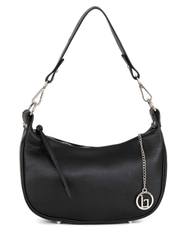 Lia Biassoni Leren schoudertas "Caldonazzo" zwart - (B)30 x (H)17 x (D)7 cm