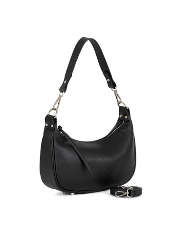 Lia Biassoni Skórzana torebka "Caldonazzo" w kolorze czarnym - 30 x 17 x 7 cm