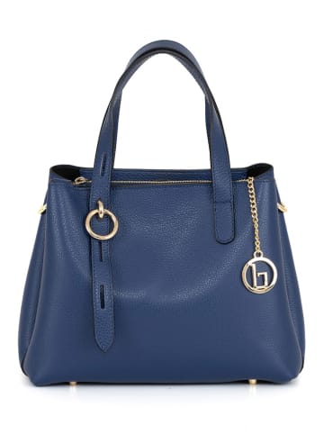 Lia Biassoni Leren handtas "Verney" blauw - (B)28 x (H)21 x (D)12 cm