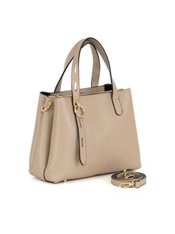 Lia Biassoni Leren handtas "Verney" taupe - (B)28 x (H)21 x (D)12 cm