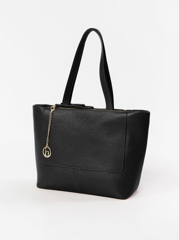 Lia Biassoni Leren schoudertas "Picchions" zwart - (B)32 x (H)28 x (D)12 cm