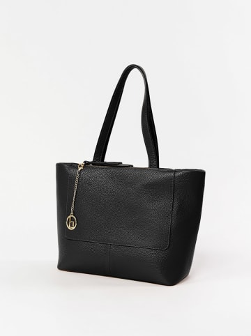 Lia Biassoni Leren schoudertas "Picchions" zwart - (B)32 x (H)28 x (D)12 cm