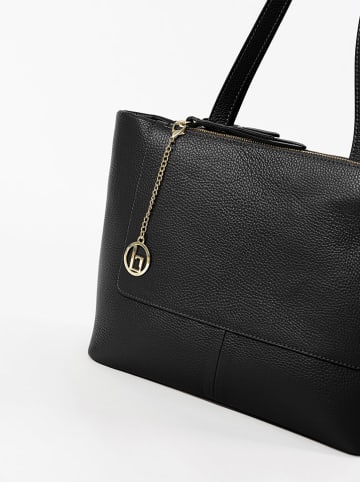 Lia Biassoni Skórzana torebka "Picchions" w kolorze czarnym - 32 x 28 x 12 cm