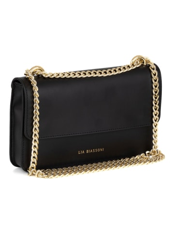Lia Biassoni Leren schoudertas zwart - (B)24 x (H)15 x (D)4 cm