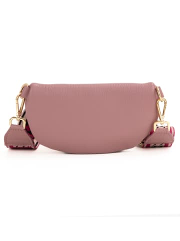 Lia Biassoni Leren schoudertas "Irpino" lichtroze - (B)23 x (H)12 x (D)2 cm