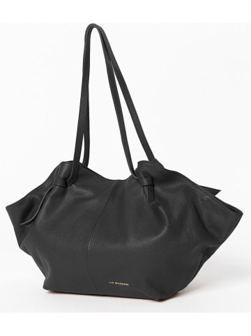 Lia Biassoni Leren schoudertas "Conza" zwart - (B)60 x (H)33 x (D)15 cm
